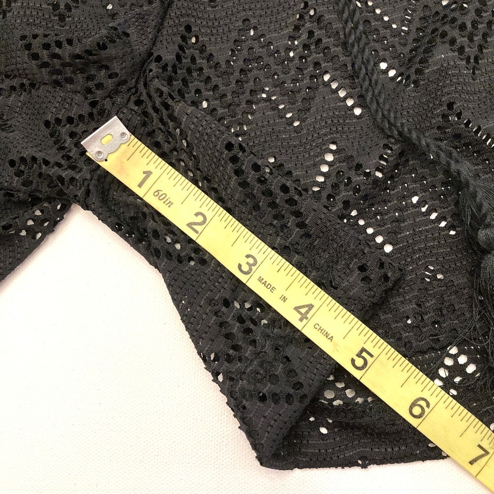 Palm Rio Beach Coverup Shorts Black Lace 4.5" Inseam Womens Medium Chevron NEW‎ - Picture 7 of 8